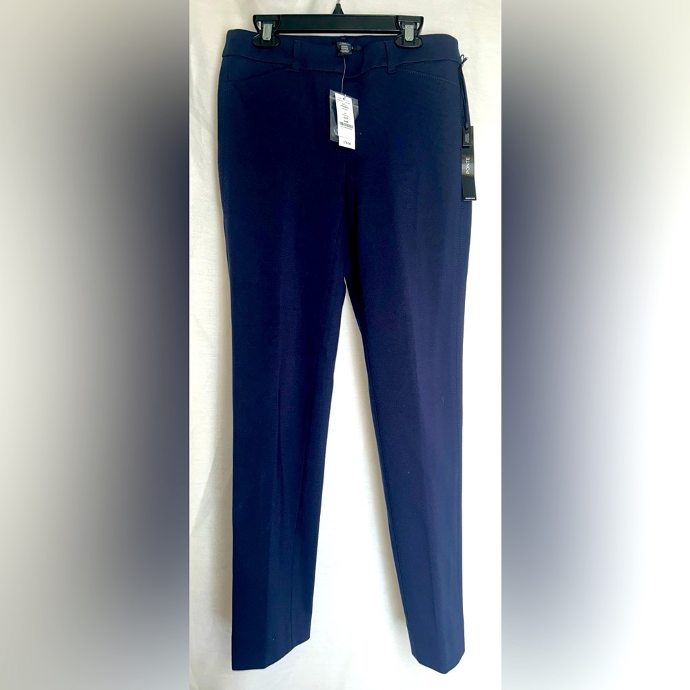 NWT. WHBM Women’s Navy 00R Ponte Slim Ankle Pants.